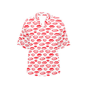 Lips Pattern Print Design 05 Women's All Over Print Hawaiian Shirt