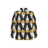 French fries dark background Men's Long Sleeve Polo Shirt