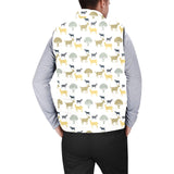 Silhouettes of goat and tree pattern Men's Padded Vest