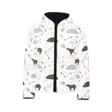 Polar bears star poka dot pattern Kids' Boys' Girls' Padded Hooded Jacket