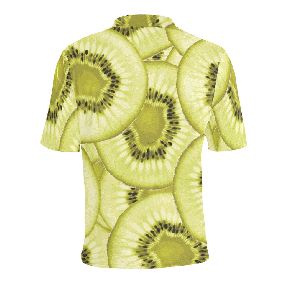 Sliced kiwi pattern Men's All Over Print Polo Shirt