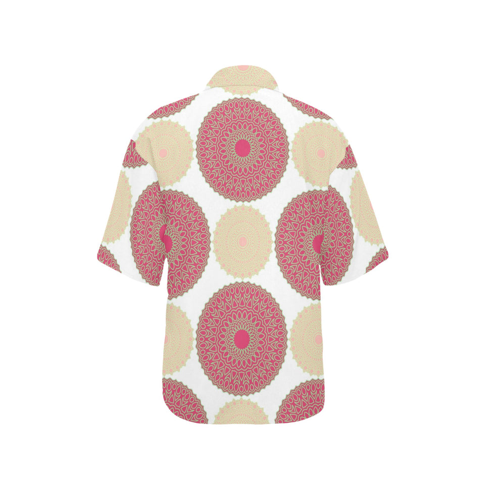 Circle indian pattern Women's All Over Print Hawaiian Shirt