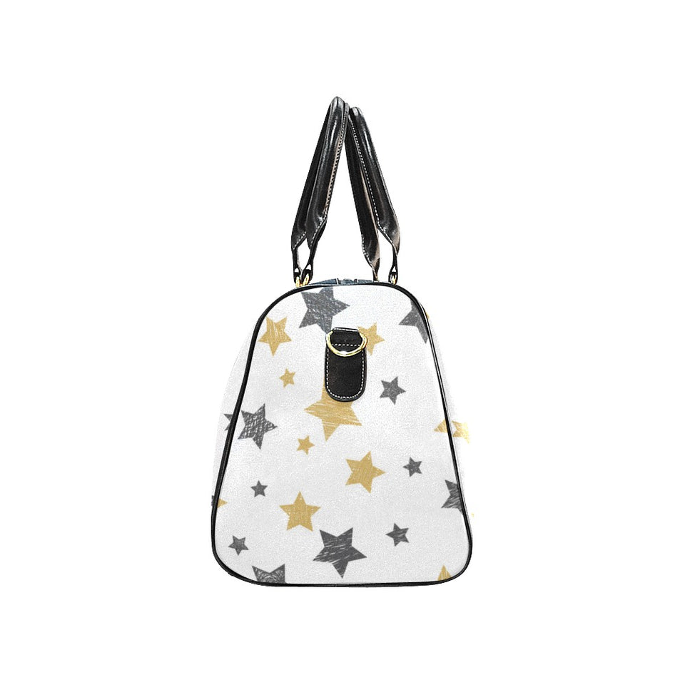 hand drawn gold black star pattern Travel Bag