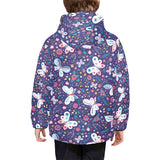 Colorful butterfly flower pattern.eps Kids' Boys' Girls' Padded Hooded Jacket