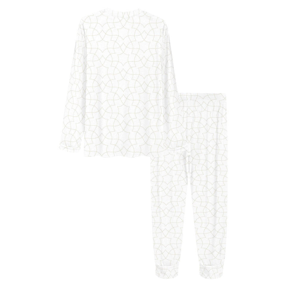 arabic white pattern Women's All Over Print Pajama Set