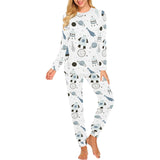 Hand drawn space elements space rocket star planet Women's All Over Print Pajama Set