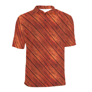 Wood Printed Pattern Print Design 03 Men's All Over Print Polo Shirt