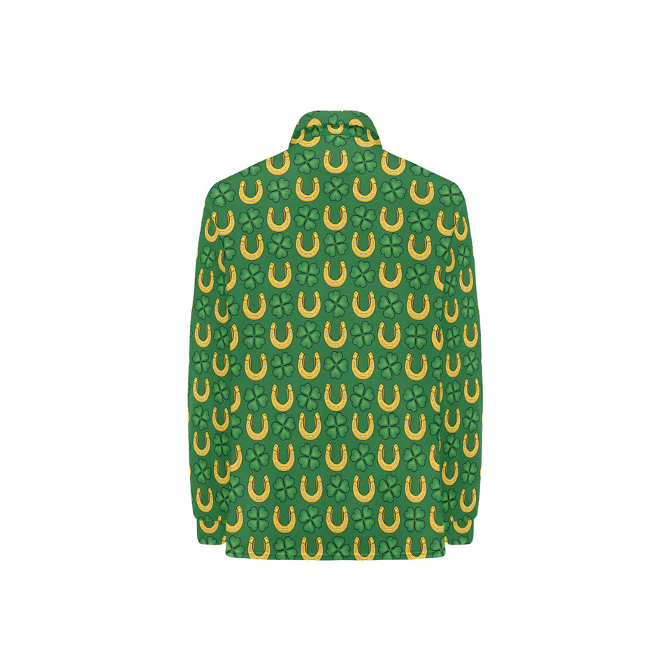 Horseshoes Pattern Print Design 05 Women's Long Sleeve Polo Shirt