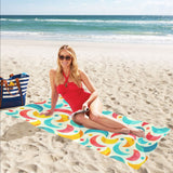 Colorful moon pattern Beach Towel