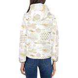 Beautiful gold japanese pattern Women's Padded Hooded Jacket