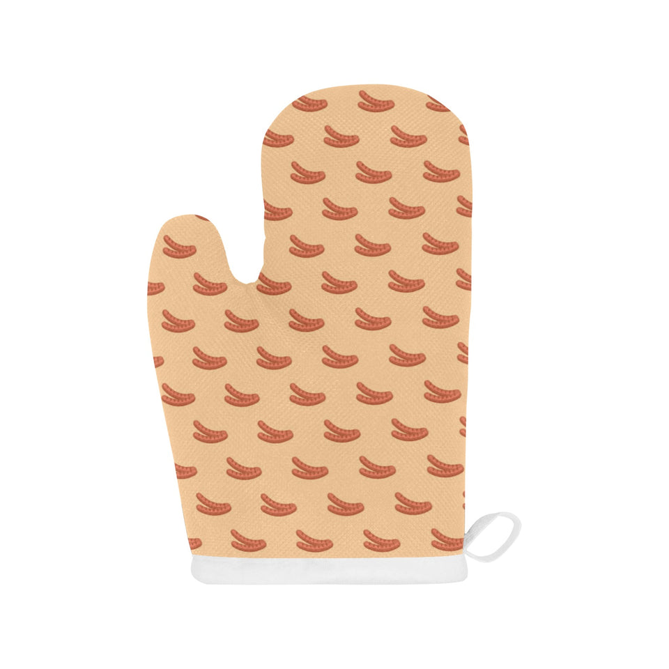 Sausage Pattern Print Design 03 Heat Resistant Oven Mitts