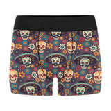 Sugar skulls flower maxican pattern Men's All Over Print Boxer Briefs Men's Underwear