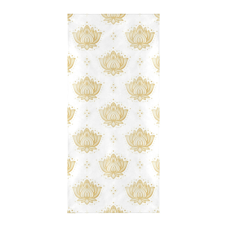 Gold Ornamental lotue waterlily symbol pattern Beach Towel