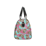 Beagle muzzles turquoise paint splashes pink patte Travel Bag
