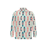 Surfboard Pattern Print Design 02 Men's Long Sleeve Polo Shirt