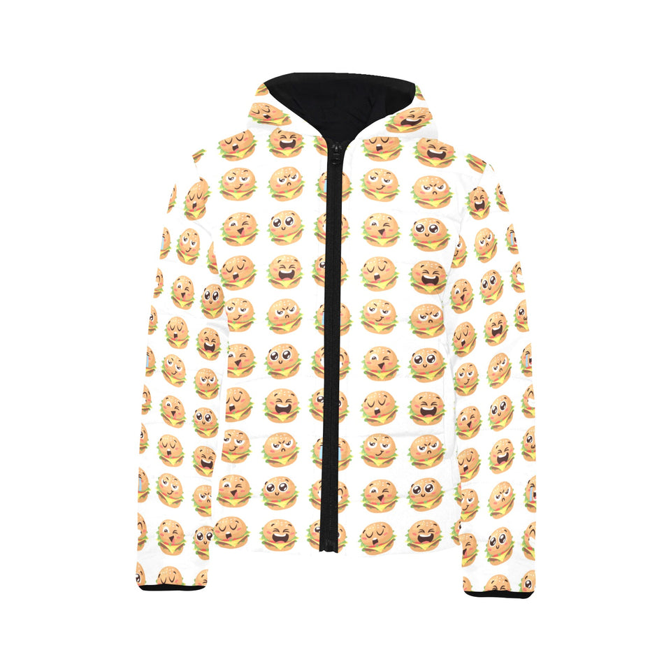 Hamburger Pattern Print Design 04 Kids' Boys' Girls' Padded Hooded Jacket