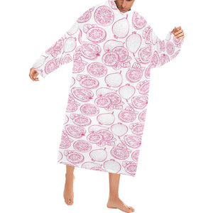 Sketch guava pattern Blanket Robe with Sleeves