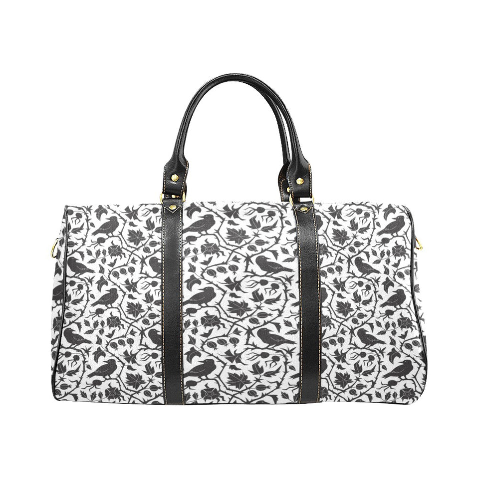 Crow dark floral pattern Travel Bag