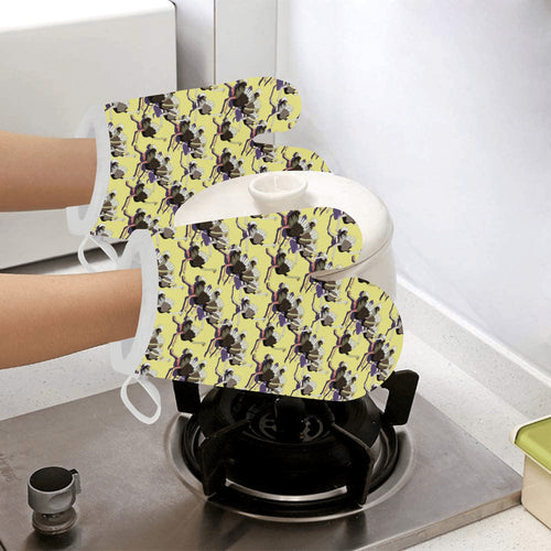 Ostrich Pattern Print Design 04 Heat Resistant Oven Mitts