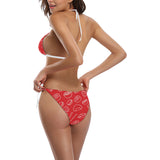 sushi pattern red background Sexy Bikinis Two-Piece Swimsuits