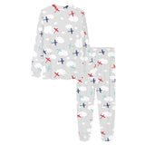 Airplane cloud grey background Women's All Over Print Pajama Set