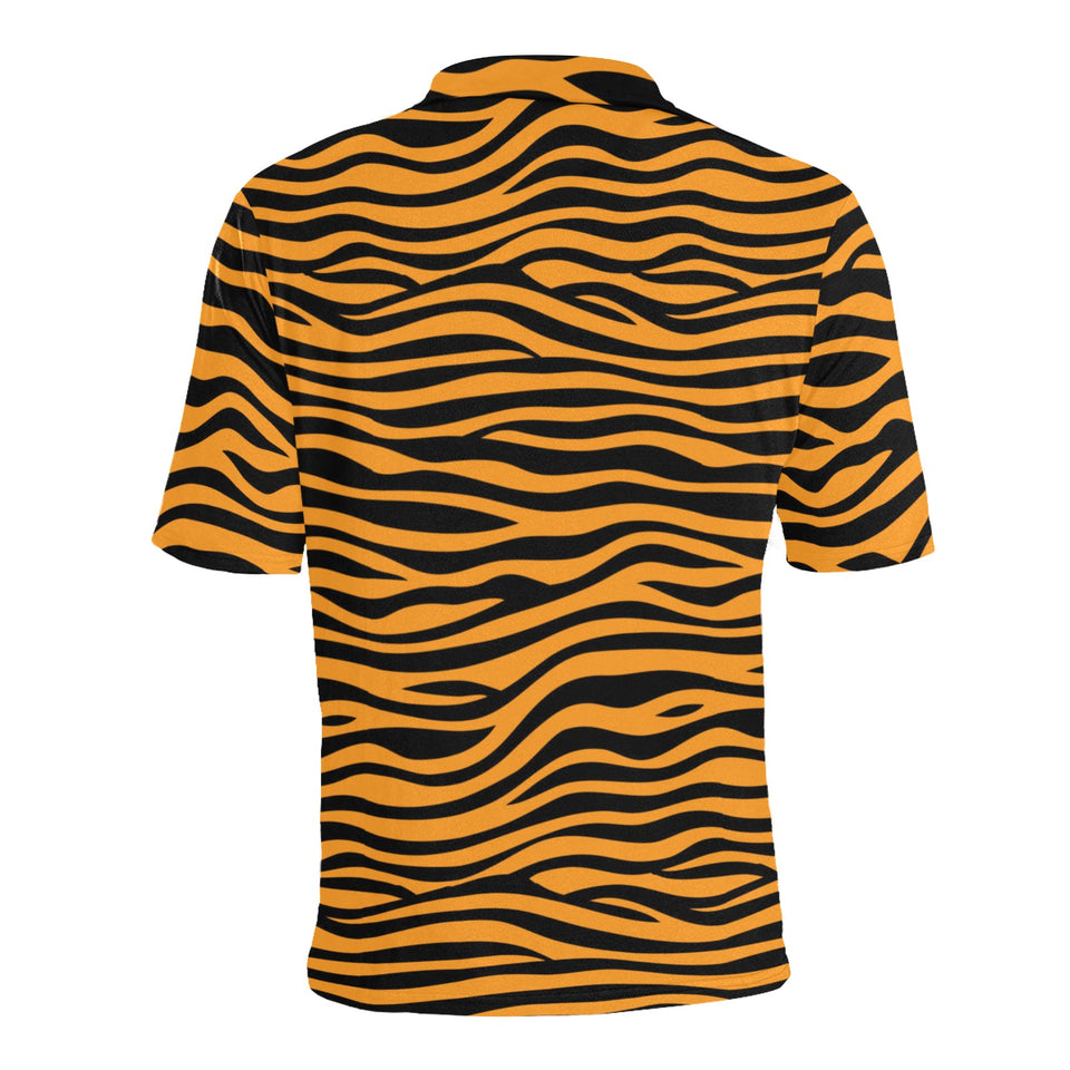 Bengal tigers skin print pattern background Men's All Over Print Polo Shirt