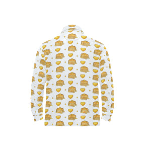 Pancake Pattern Print Design 03 Men's Long Sleeve Polo Shirt