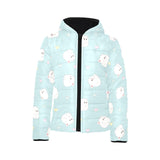 White cute hamsters heart pattern Kids' Boys' Girls' Padded Hooded Jacket