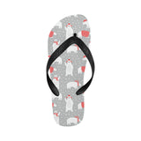 Cute polar bear christmas snow pattern Unisex Flip Flops