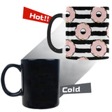 Donuts pink icing striped pattern Morphing Mug Heat Changing Mug