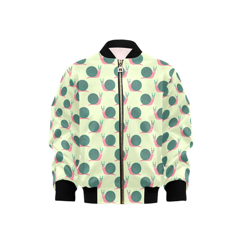 Snail Pattern Print Design 04 Kids' Boys' Girls' Bomber Jacket