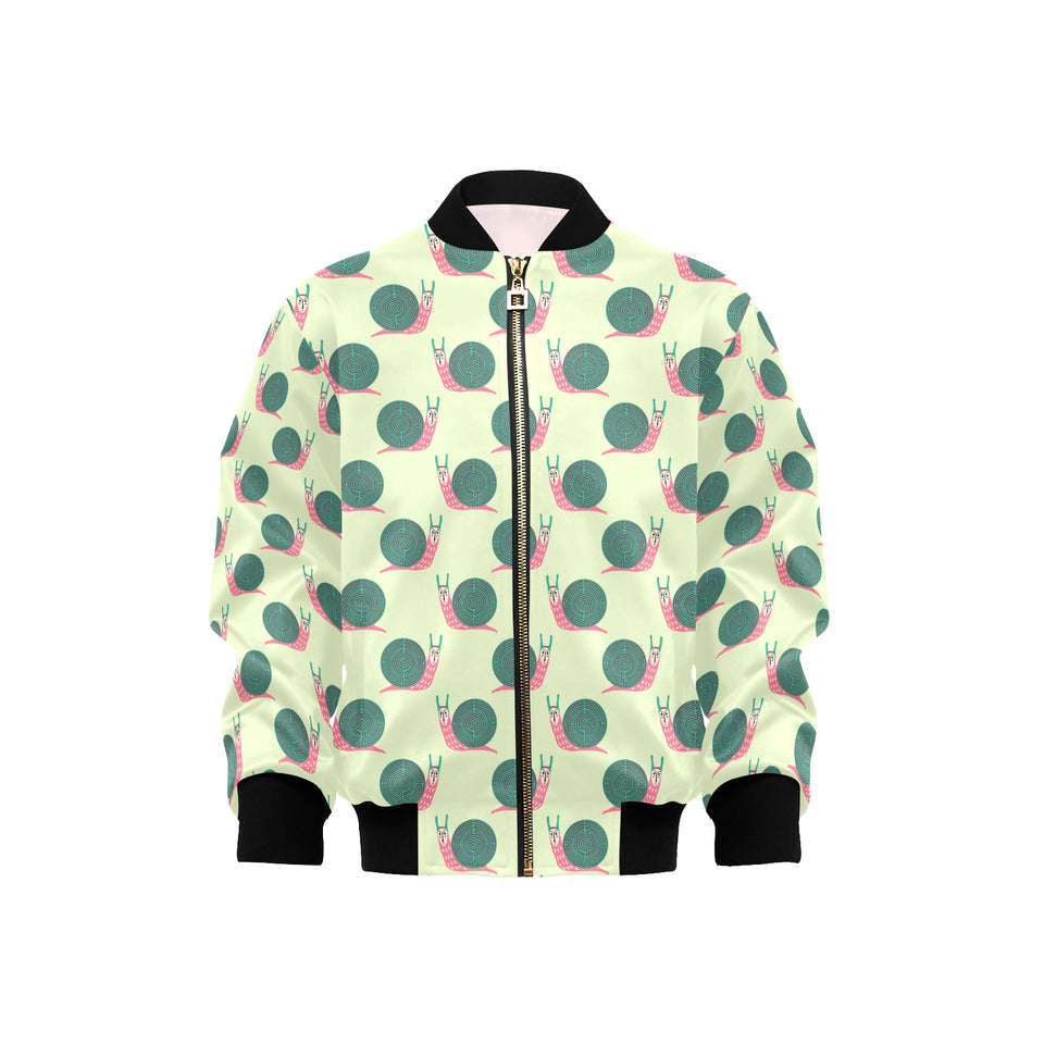 Snail Pattern Print Design 04 Kids' Boys' Girls' Bomber Jacket