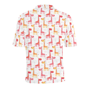 Giraffe Pattern Print Design 03 Men's All Over Print Polo Shirt