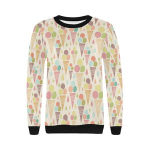 Ice cream cone pattern Women's Crew Neck Sweatshirt