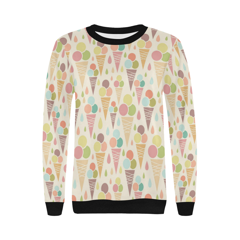 Ice cream cone pattern Women's Crew Neck Sweatshirt