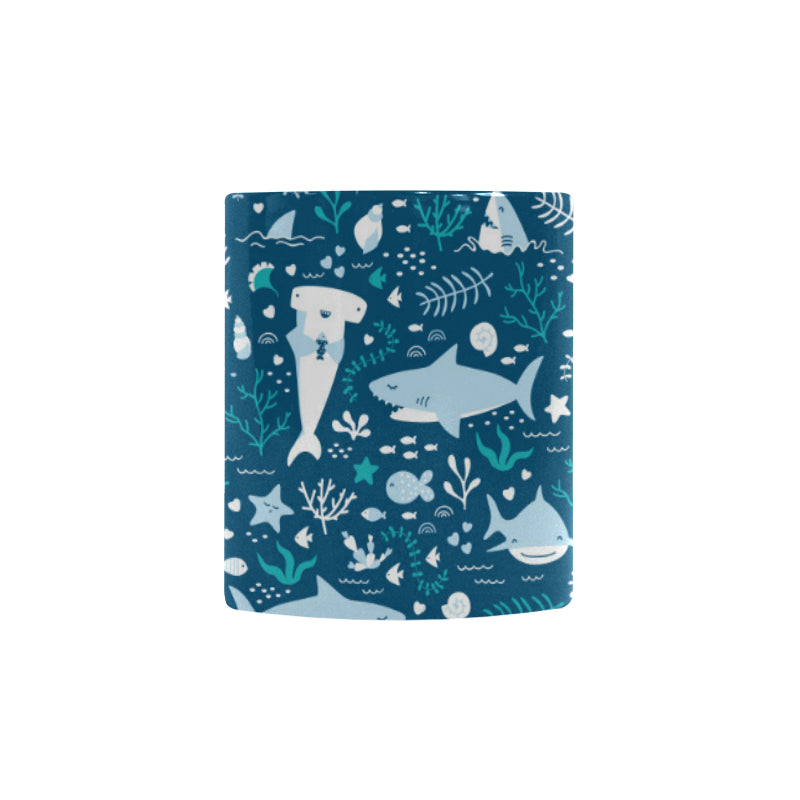 Cute shark pattern Morphing Mug Heat Changing Mug