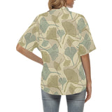 Ginkgo leaves design pattern Women's All Over Print Hawaiian Shirt