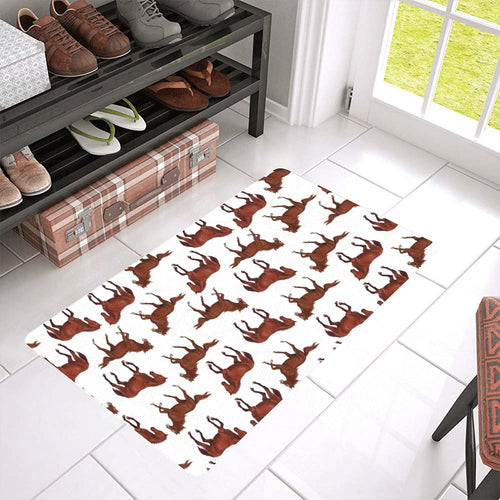 Horses running pattern background Doormat