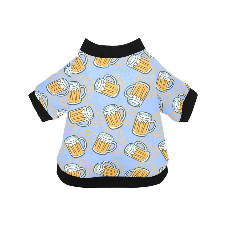 Beer pattern All Over Print Pet Dog Round Neck Fuzzy Shirt