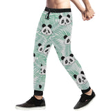Panda pattern tropical leaves background Unisex Casual Sweatpants