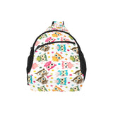 Color cute owl pattern All Over Print Chest Bag