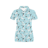 Seagull Pattern Print Design 01 Women's All Over Print Polo Shirt