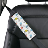Siberian husky and colorful circle pattern Car Seat Belt Cover