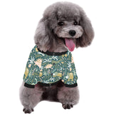 dinosaurs tropical leaves flower pattern All Over Print Pet Dog Round Neck Fuzzy Shirt