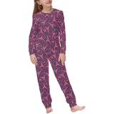 Eiffel Tower Heart Pattern Print Design 04 Kids' Boys' Girls' All Over Print Pajama Set