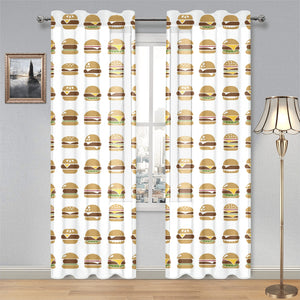 Hamburger Pattern Print Design 02 Gauze Curtain