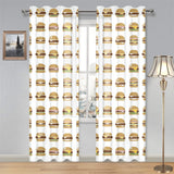 Hamburger Pattern Print Design 02 Gauze Curtain