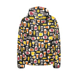 Beer type pattern Kids' Boys' Girls' Padded Hooded Jacket