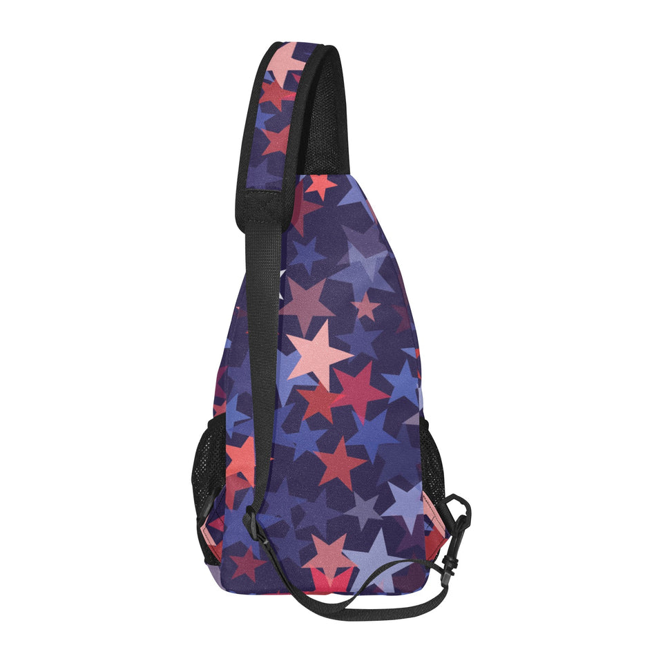 Red blue star pattern All Over Print Chest Bag