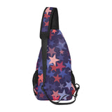 Red blue star pattern All Over Print Chest Bag